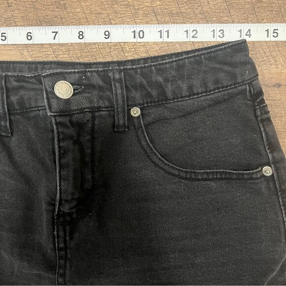 Wild Fable Black Denim Skirt Womens Size 6 Raw Hem Mini Coastal Cowgirl Western - Picture 3 of 7